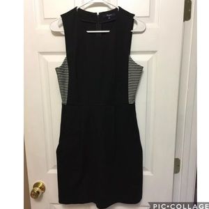 Madewell Black White Striped Dress Pockets Size 4